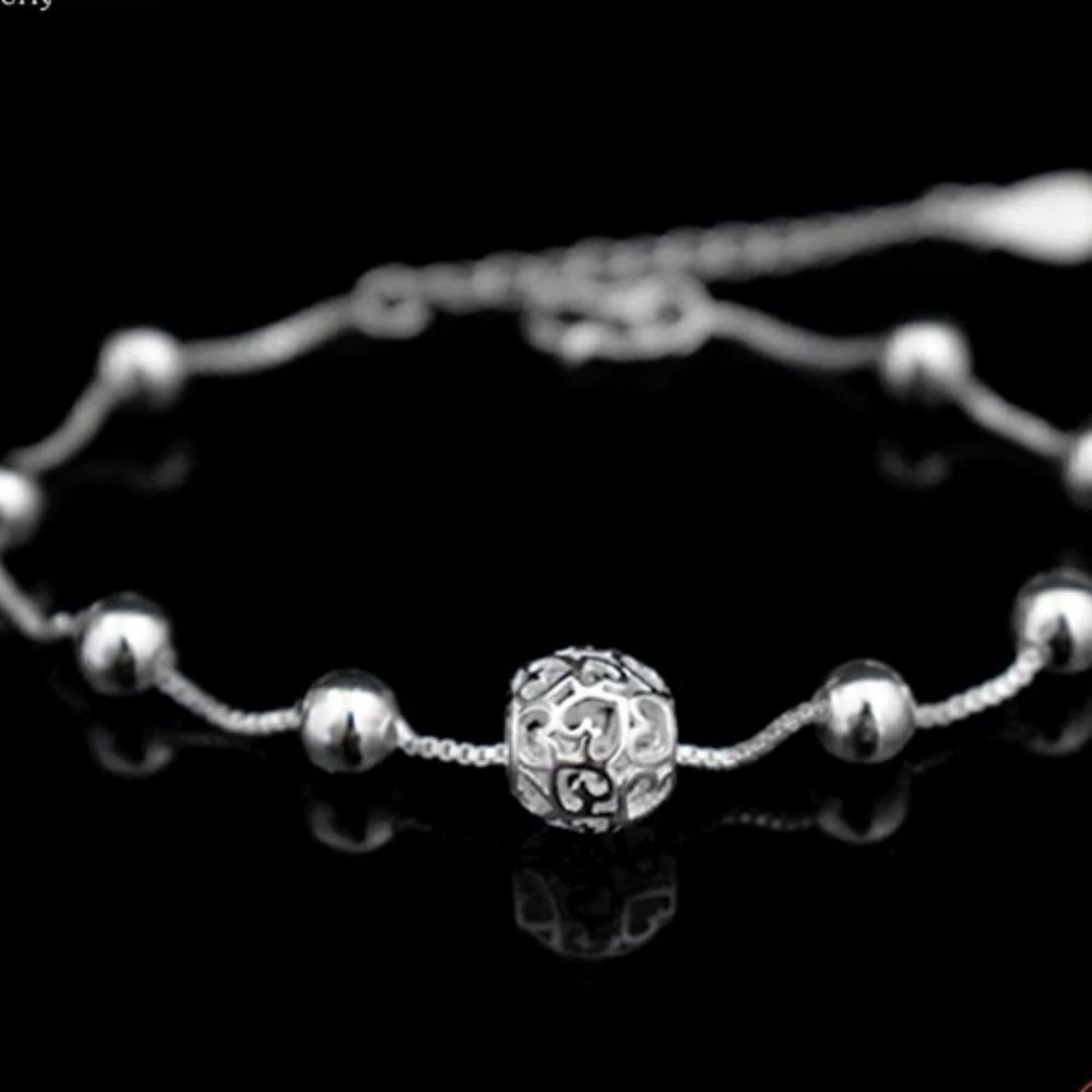 Hollow Heart Ball Pendant Bracelet